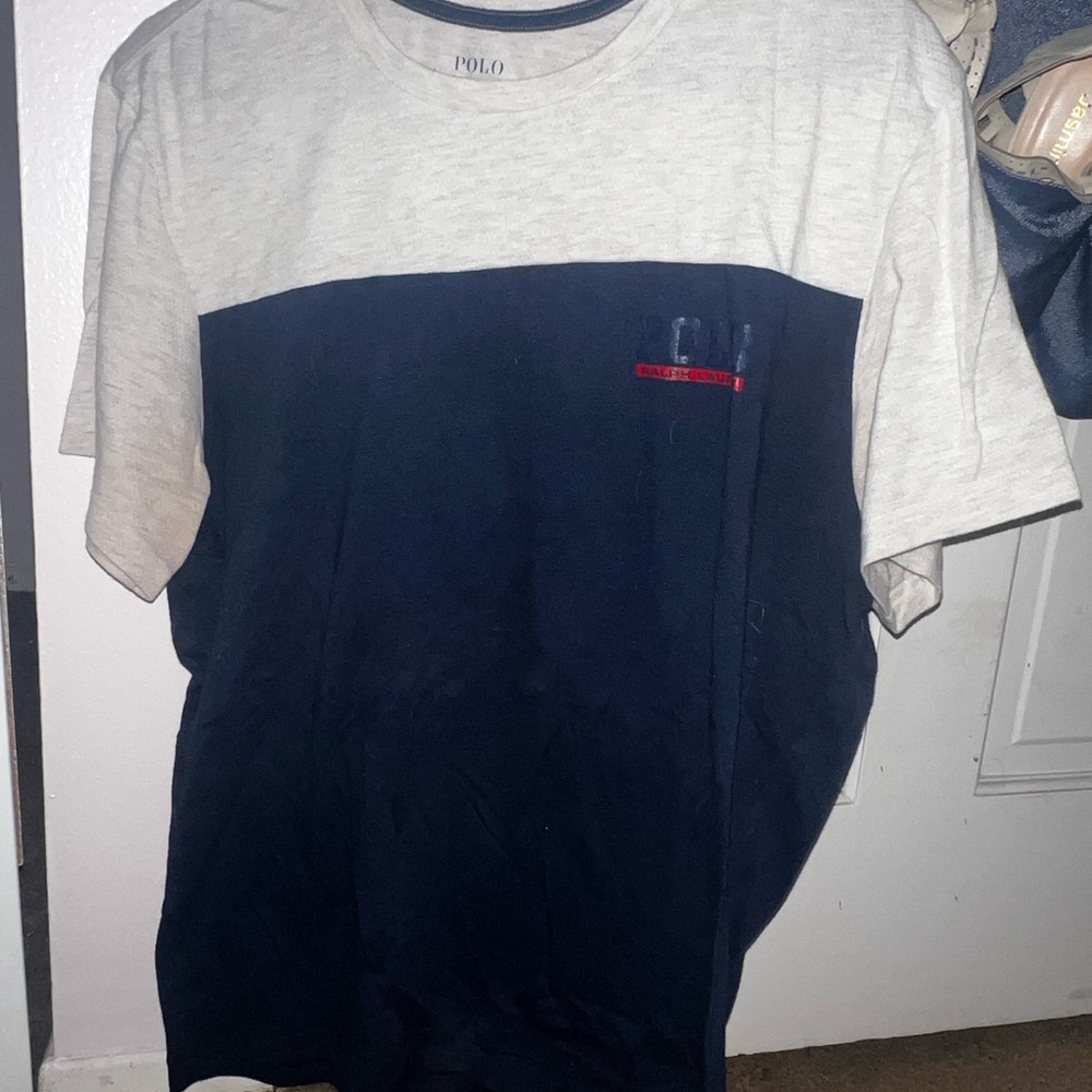 Polo by Ralph Lauren Blue and Gray Short Sleeve Tee